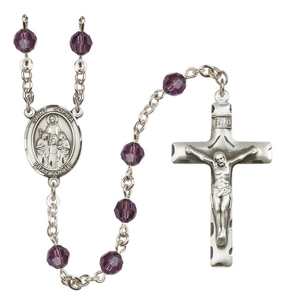St. Sophia Sterling Silver Rosary - 10 Color Options (8136/0644)