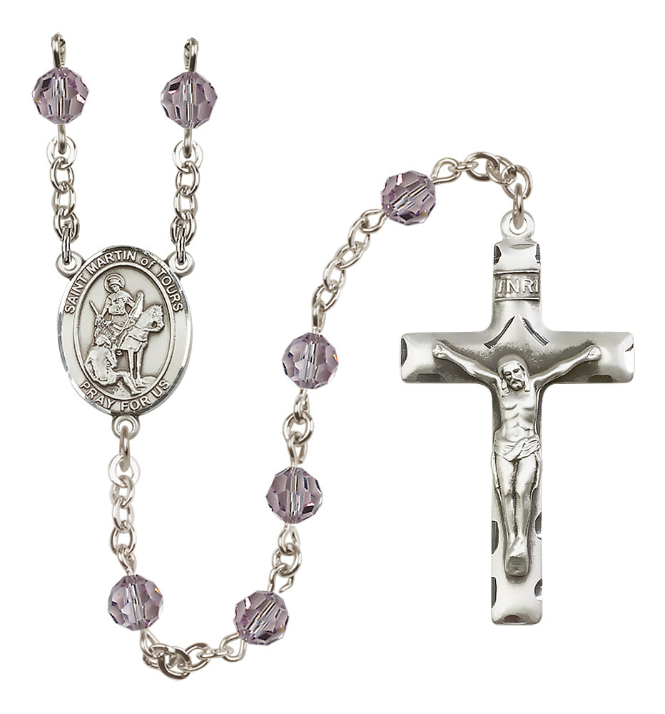 St. Martin of Tours Sterling Silver Rosary - 10 Color Options (8200/0644)