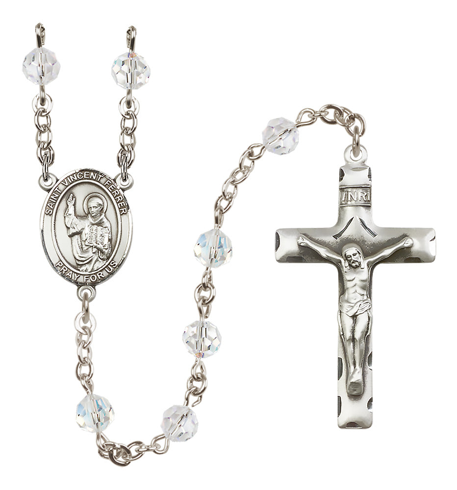 St. Vincent Ferrer Sterling Silver Rosary - 10 Color Options (8201/0644)
