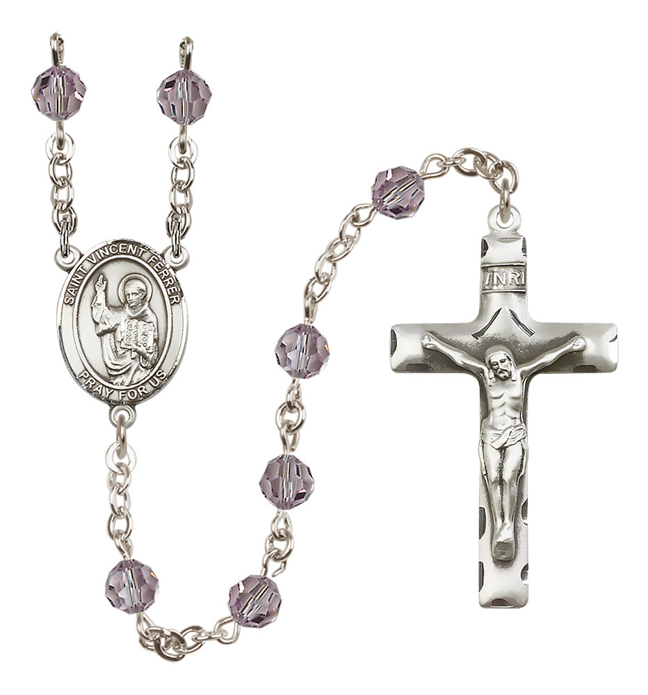 St. Vincent Ferrer Sterling Silver Rosary - 10 Color Options (8201/0644)