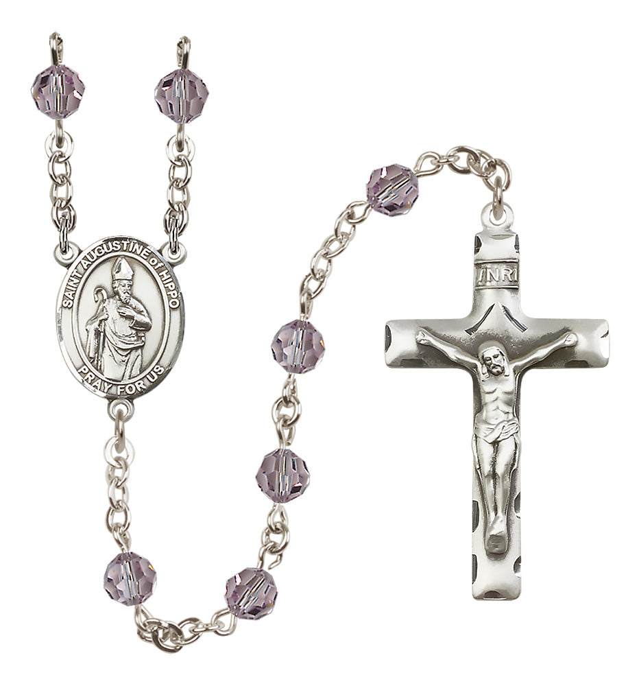 St. Augustine of Hippo Sterling Silver Rosary - 10 Color Options (8202/0644)