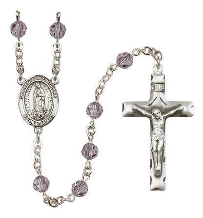 Our Lady of Guadalupe Sterling Silver Rosary - 10 Color Options (8206/0644)