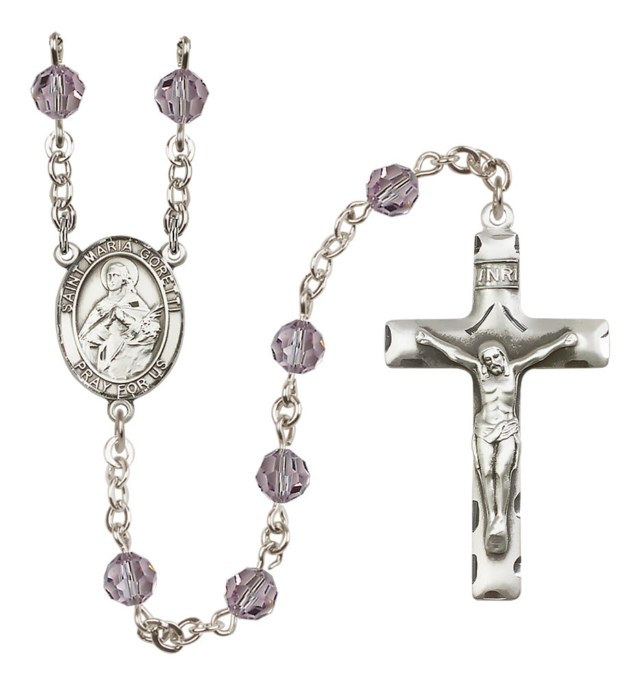 St. Maria Goretti Sterling Silver Rosary - 10 Color Options (8208/0644)