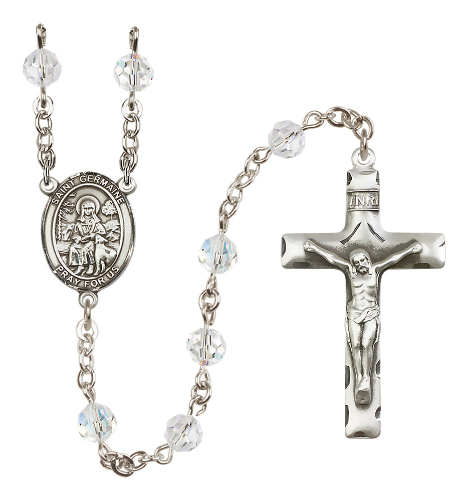 St. Germaine Cousin Sterling Silver Rosary - 10 Color Options (8211/0644)