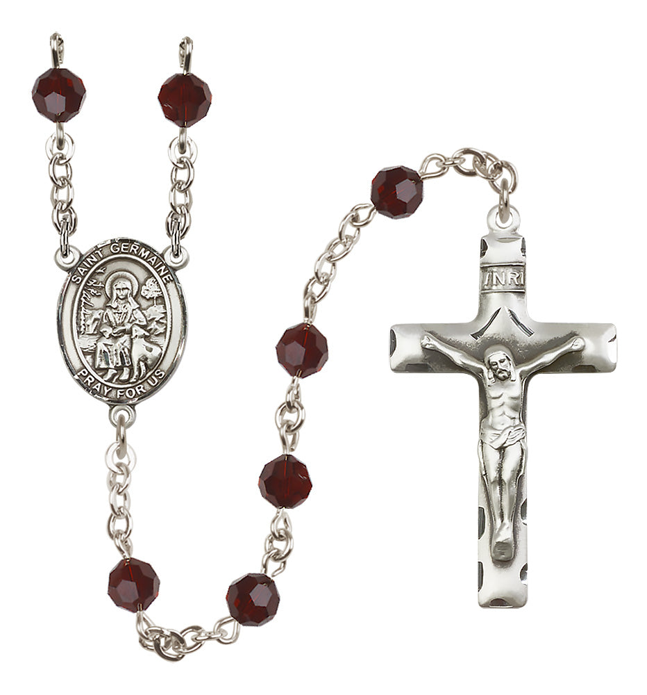 St. Germaine Cousin Sterling Silver Rosary - 10 Color Options (8211/0644)