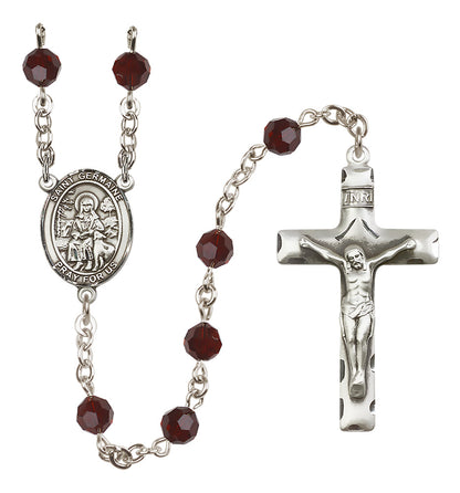 St. Germaine Cousin Sterling Silver Rosary - 10 Color Options (8211/0644)