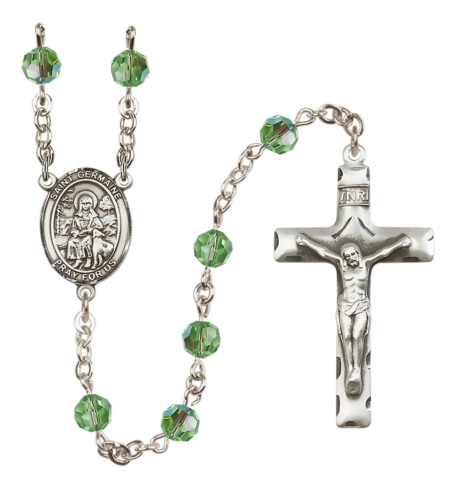 St. Germaine Cousin Sterling Silver Rosary - 10 Color Options (8211/0644)