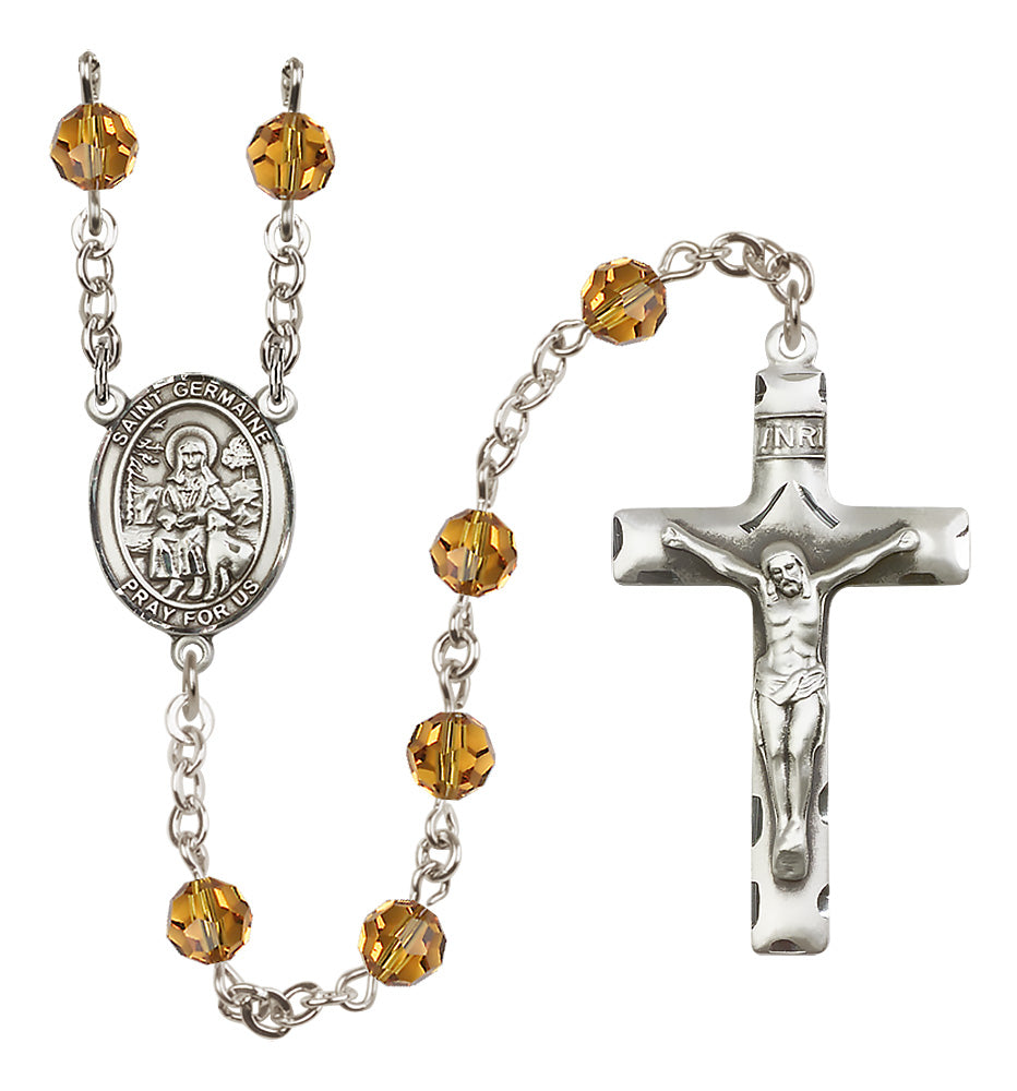 St. Germaine Cousin Sterling Silver Rosary - 10 Color Options (8211/0644)