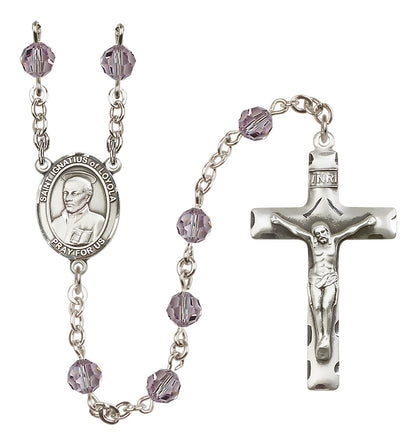 St. Ignatius of Loyola Sterling Silver Rosary - 10 Color Options (8217/0644)