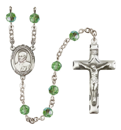 St. Ignatius of Loyola Sterling Silver Rosary - 10 Color Options (8217/0644)