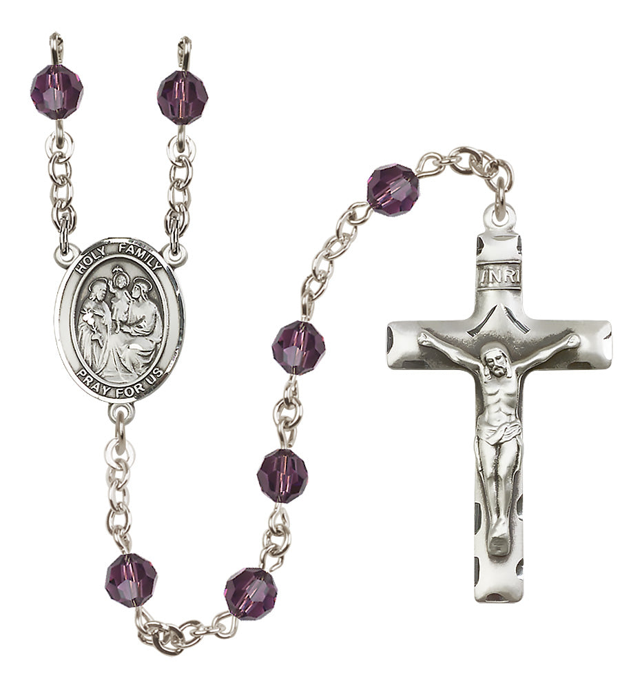 Holy Family Sterling Silver Rosary - 10 Color Options (8218/0644)