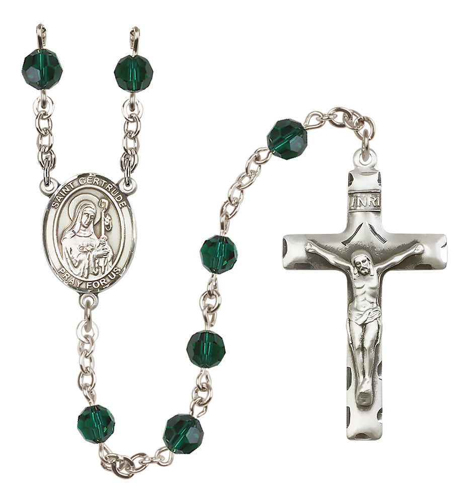 St. Gertrude of Nivelles Sterling Silver Rosary - 10 Color Options (8219/0644)