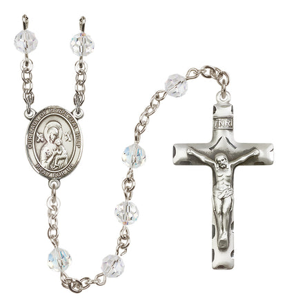 Our Lady of Perpetual Help Sterling Silver Rosary - 10 Color Options (8222/0644)
