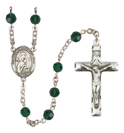 Our Lady of Perpetual Help Sterling Silver Rosary - 10 Color Options (8222/0644)