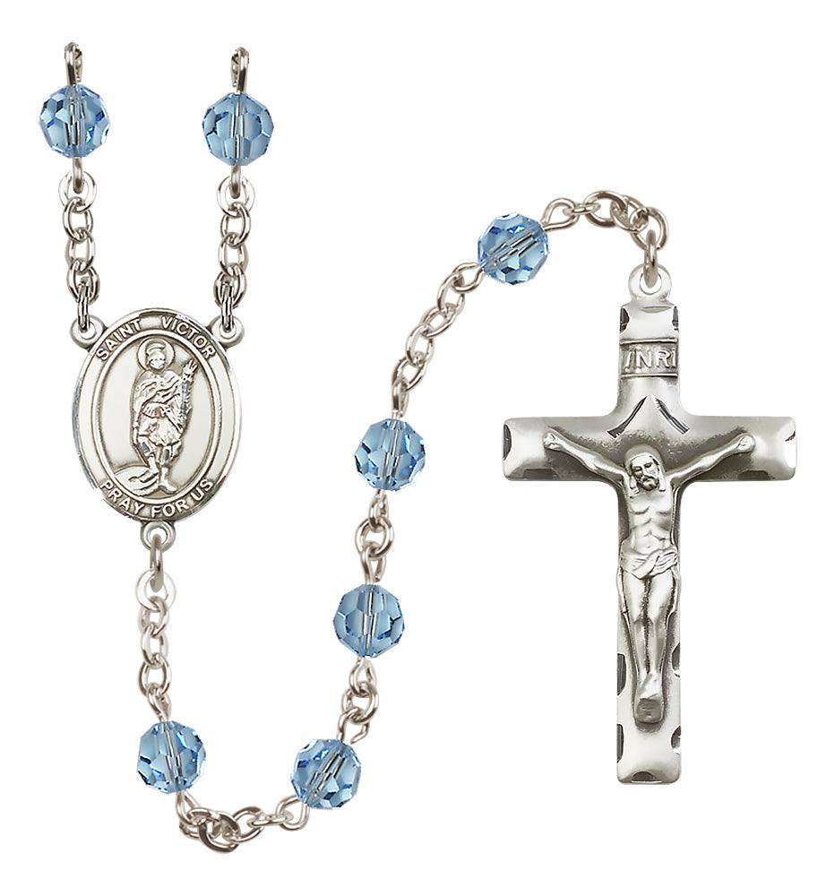 St. Victor of Marseilles Sterling Silver Rosary - 10 Color Options (8223/0644)