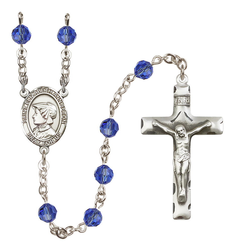 St. Elizabeth Ann Seton Sterling Silver Rosary - 10 Color Options (8224/0644)
