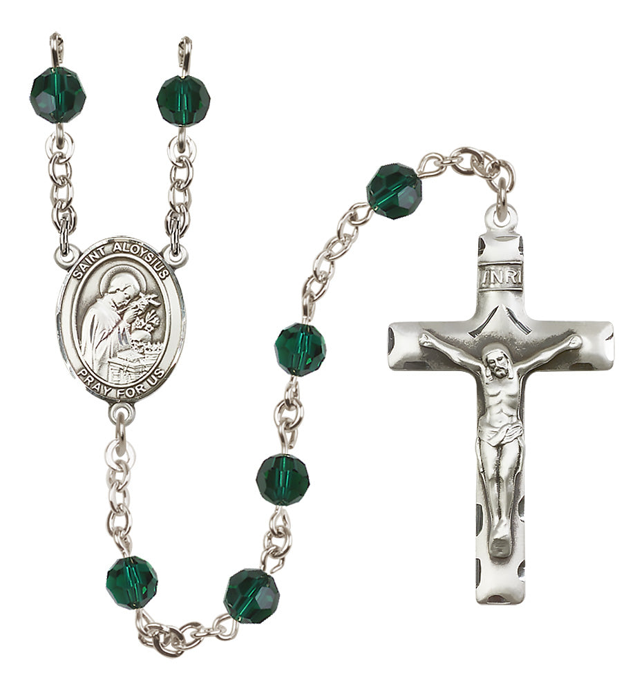 St. Aloysius Gonzaga Sterling Silver Rosary - 10 Color Options (8225/0644)