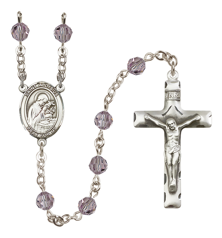 St. Aloysius Gonzaga Sterling Silver Rosary - 10 Color Options (8225/0644)