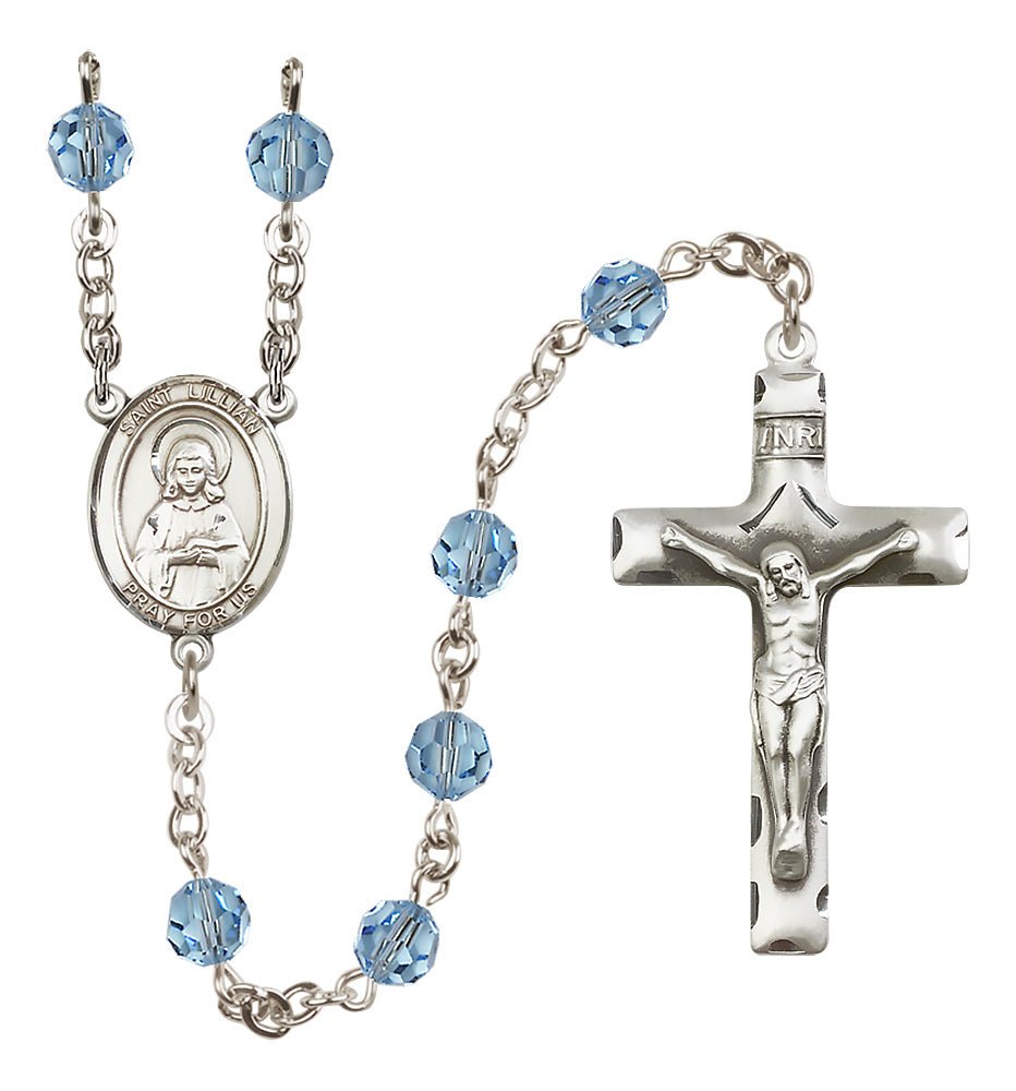 St. Lillian Sterling Silver Rosary - 10 Color Options (8226/0644)