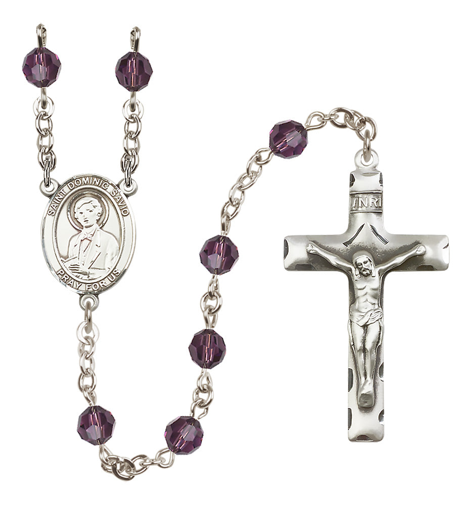 St. Dominic Savio Sterling Silver Rosary - 10 Color Options (8227/0644)