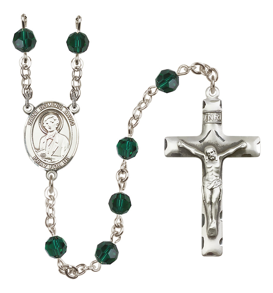 St. Dominic Savio Sterling Silver Rosary - 10 Color Options (8227/0644)