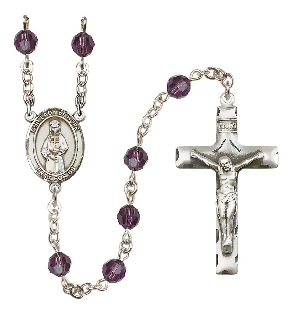 Our Lady of Hope Sterling Silver Rosary - 10 Color Options (8230/0644)