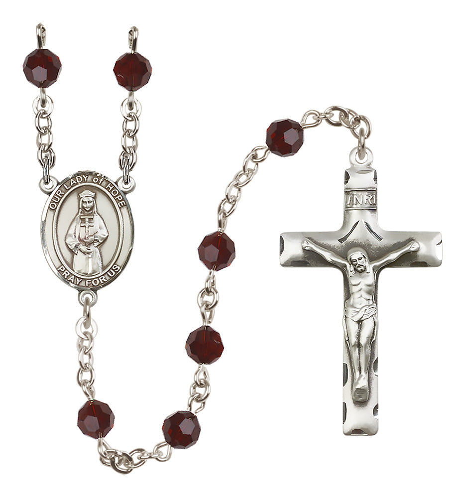 Our Lady of Hope Sterling Silver Rosary - 10 Color Options (8230/0644)