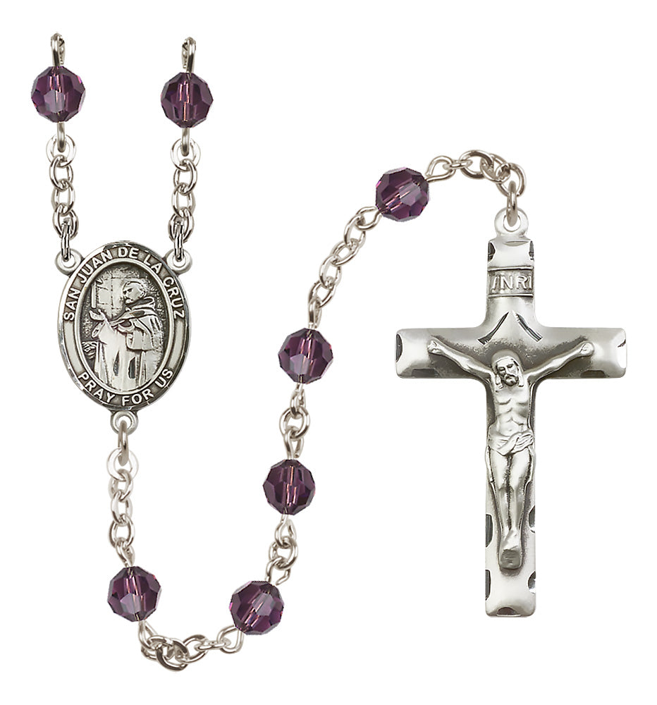 San Juan De La Cruz Sterling Silver Rosary - 10 Color Options (8232/0644)