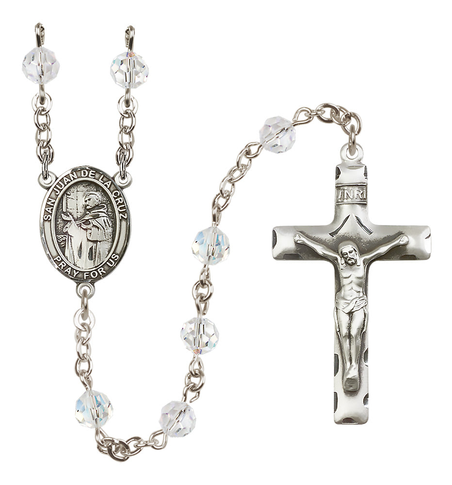 San Juan De La Cruz Sterling Silver Rosary - 10 Color Options (8232/0644)