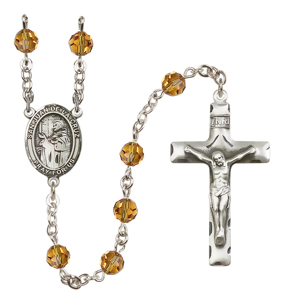 San Juan De La Cruz Sterling Silver Rosary - 10 Color Options (8232/0644)