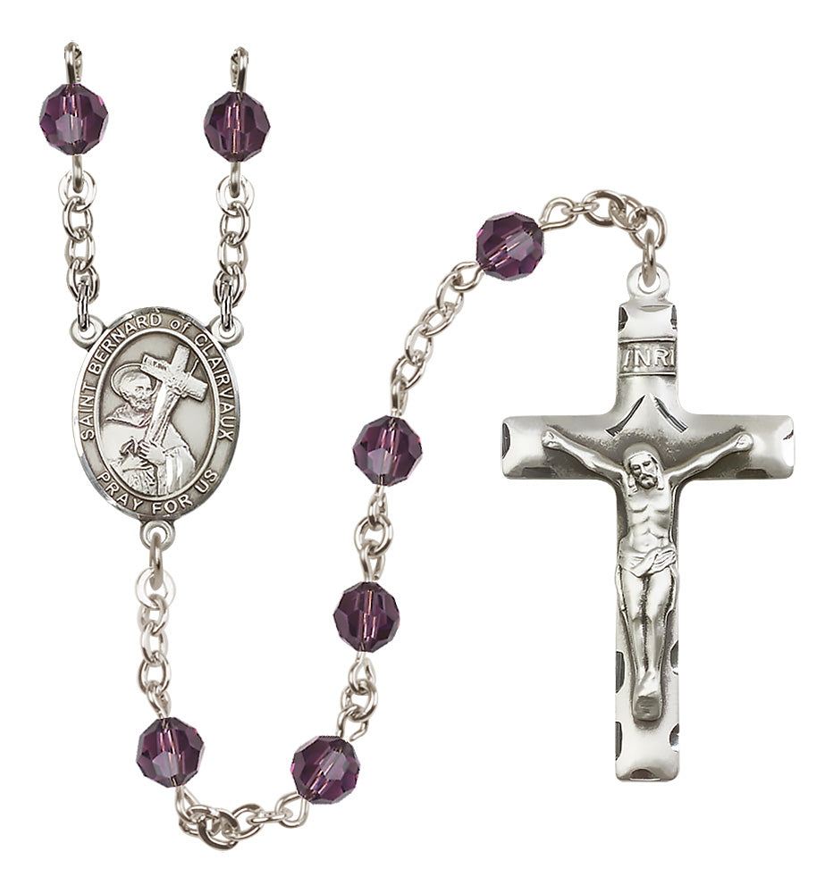 St. Bernard of Clairvaux Sterling Silver Rosary - 10 Color Options (8233/0644)