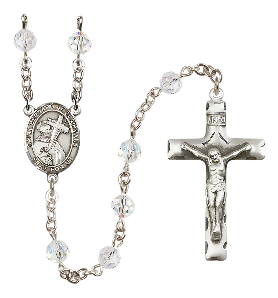 St. Bernard of Clairvaux Sterling Silver Rosary - 10 Color Options (8233/0644)