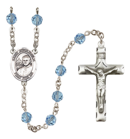 Pope John Paul II Sterling Silver Rosary - 10 Color Options (8234/0644)