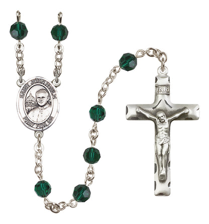 Pope John Paul II Sterling Silver Rosary - 10 Color Options (8234/0644)