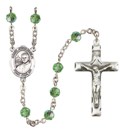 Pope John Paul II Sterling Silver Rosary - 10 Color Options (8234/0644)