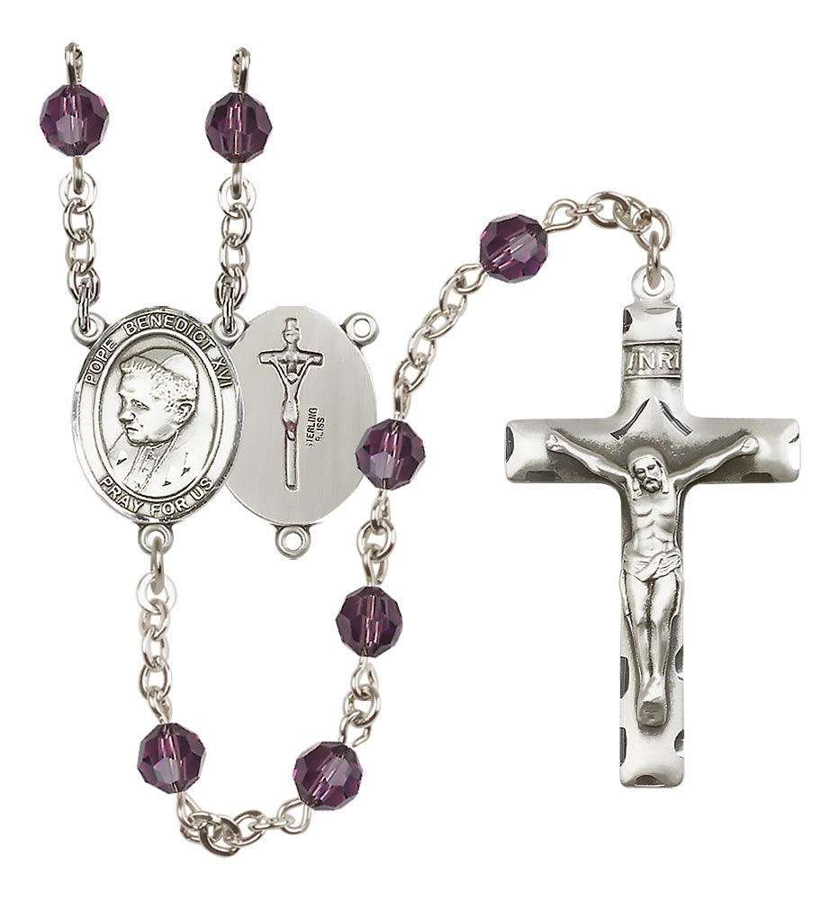 Pope Benedict XVI Sterling Silver Rosary - 10 Color Options (8235/0644)