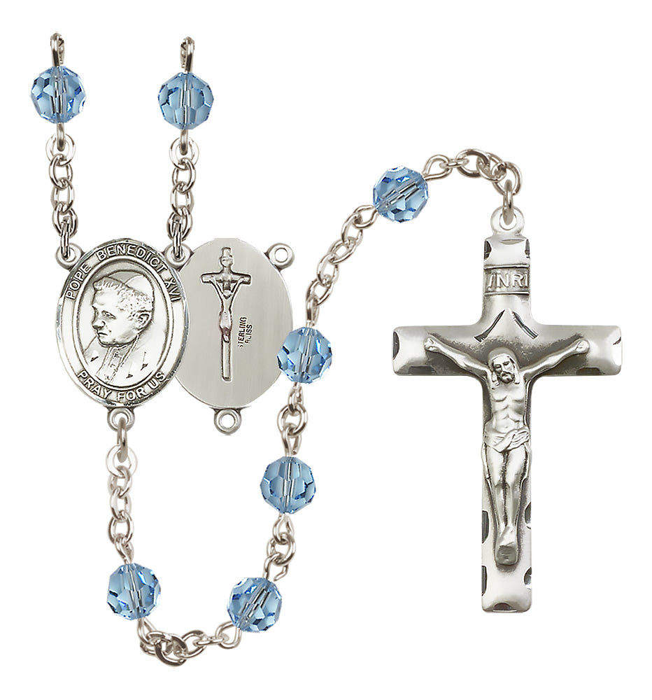 Pope Benedict XVI Sterling Silver Rosary - 10 Color Options (8235/0644)