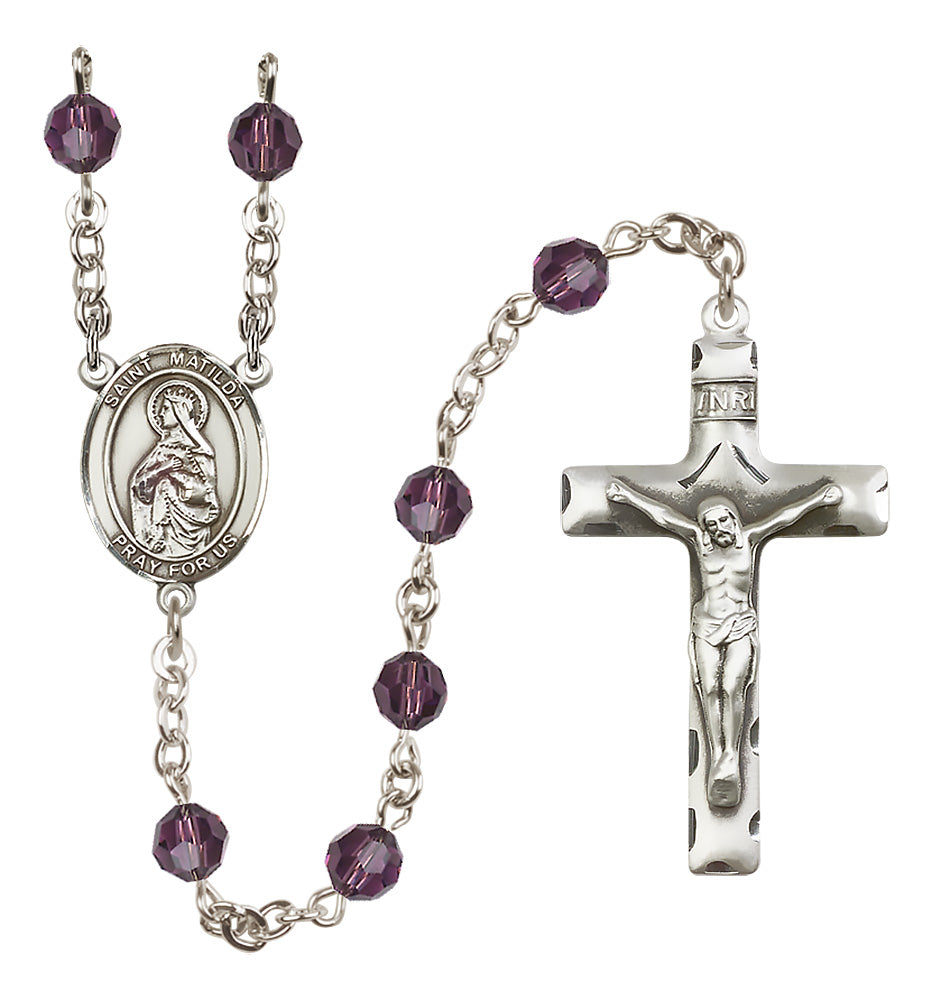 St. Matilda Sterling Silver Rosary - 10 Color Options (8239/0644)