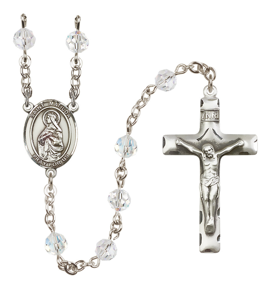 St. Matilda Sterling Silver Rosary - 10 Color Options (8239/0644)