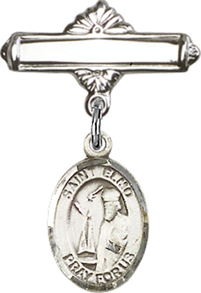 Personalized Baby Badge - Engraved Badge Pin with St. Elmo Charm