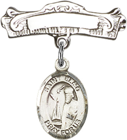 Personalized Baby Badge - Engraved Badge Pin with St. Elmo Charm