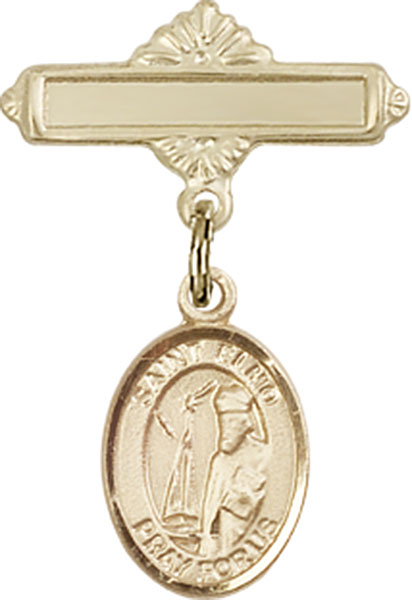 Personalized Baby Badge - Engraved Badge Pin with St. Elmo Charm