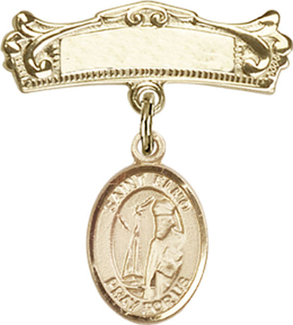 Personalized Baby Badge - Engraved Badge Pin with St. Elmo Charm