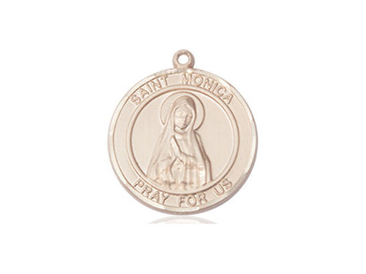 St. Monica Round Medal - 14kt gold
