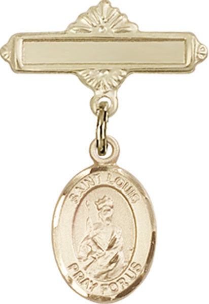 Personalized Baby Badge - Engraved Badge Pin with St. Louis Charm
