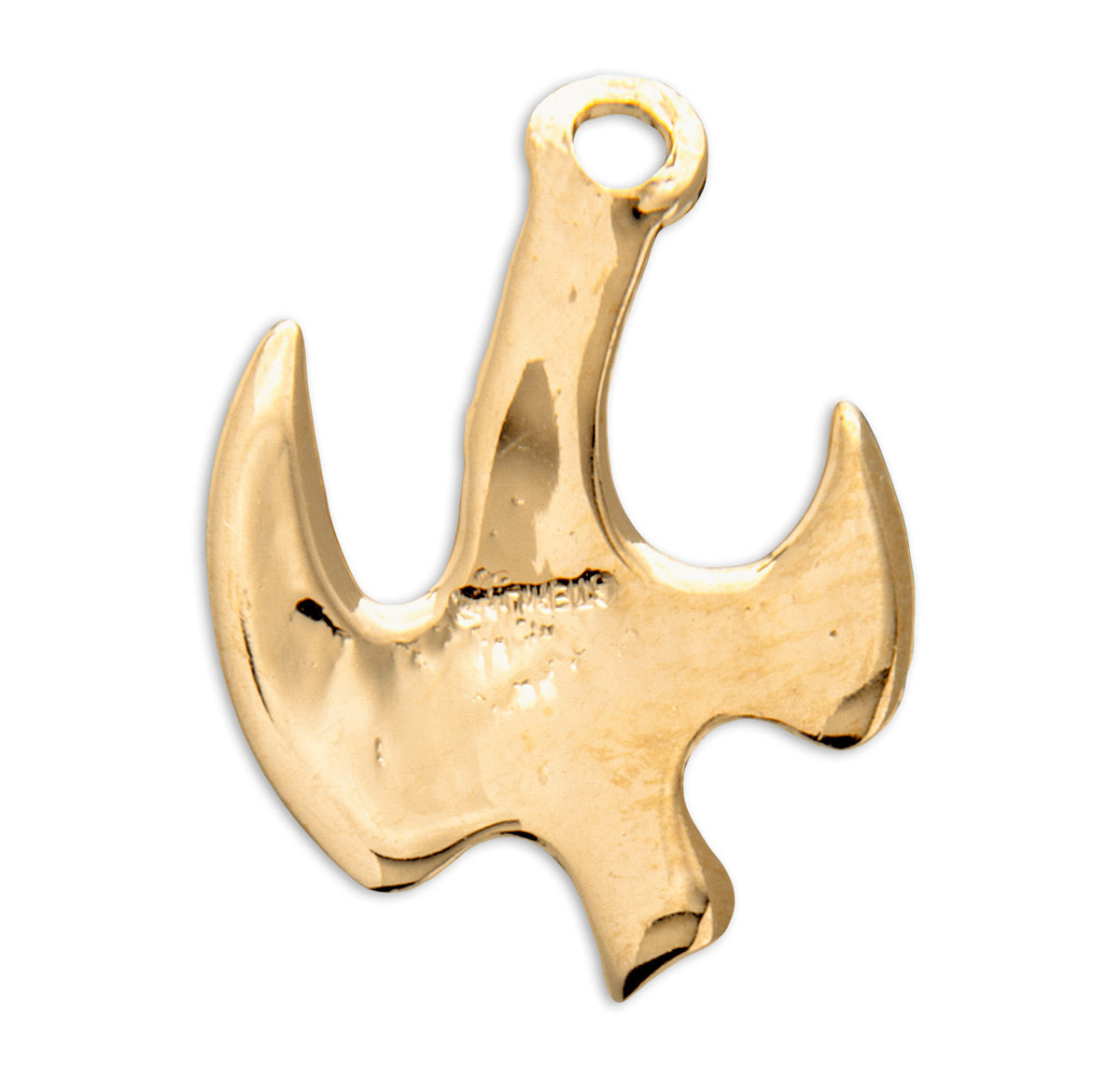 Back of Gold Polished Dove Pendant