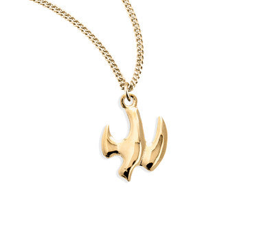 Polished Dove Necklace - 16KT Gold Over Sterling Silver Pendant on 18" Gold Plated Chain (GS153018)
