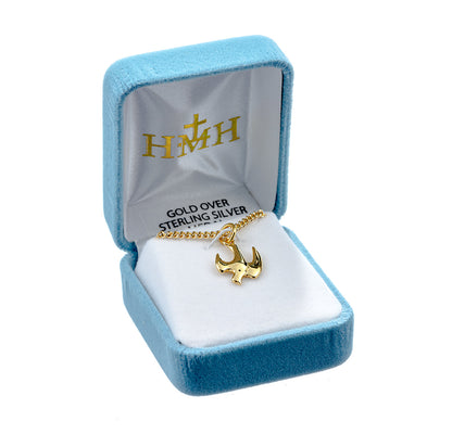 Polished Dove Necklace - 16KT Gold Over Sterling Silver Pendant on 18" Gold Plated Chain (GS153018)