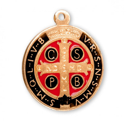 Back of Gold, Black & Red St. Benedict Medal.