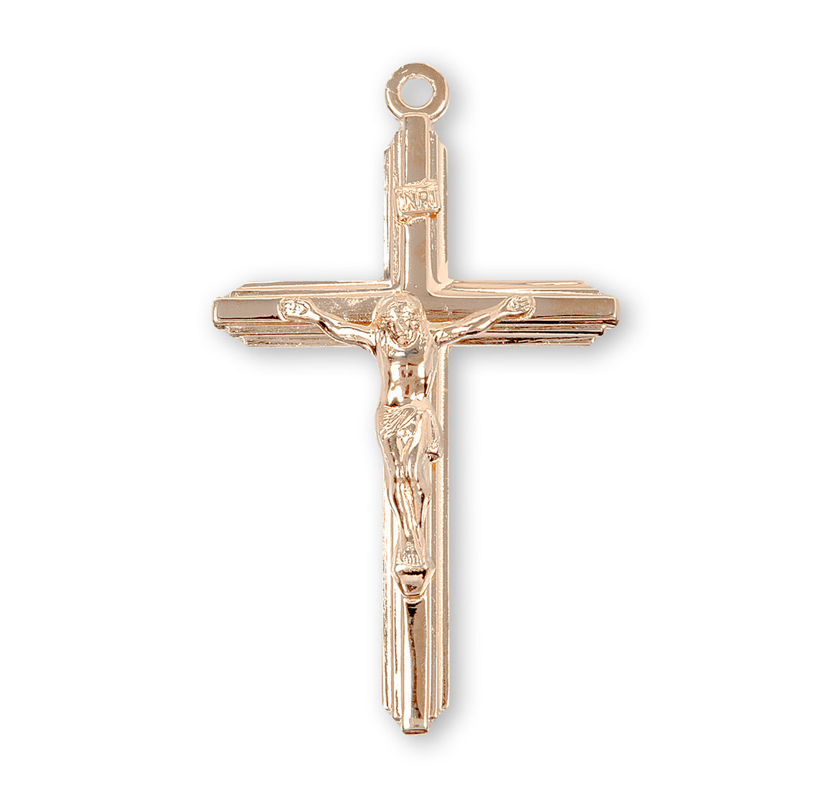 Mens Crucifix Necklace Gold Pendant